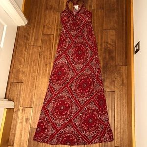 Maxi red summer dress